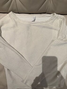 Z Supply Cream Ribbed Crew Neck Sweater